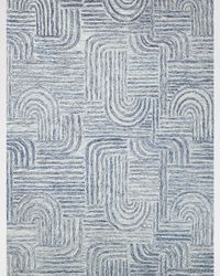 Juno Hand-Tufted Blue/Ivory Rug, 5' x 8'