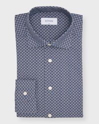 Men's Slim Fit Geometric Print Four-Way Stretch Shirt