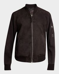 Men's Brushed Suede Bomber Jacket