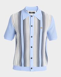 Men's Mesh Stripe Short-Sleeve Shirt