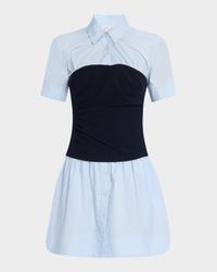 Leanne Combo Mini Shirtdress