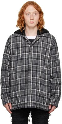 1017 ALYX 9SM Black & White Plaid Puffer Jacket