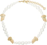 Casablanca Gold & White Gradient Faux-Pearl Column Necklace