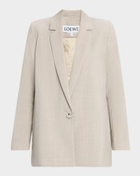 Pebble Button Single-Breasted Wrap Blazer