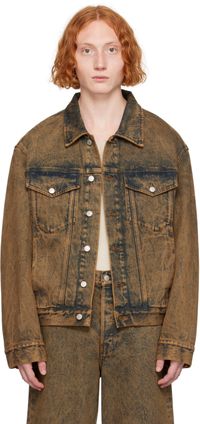 Dries Van Noten Beige Garment-Dyed Denim Jacket