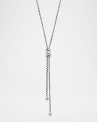 Petite X Lariat Y Necklace with Pave Diamonds
