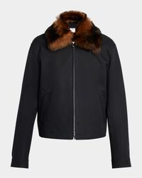 Men's Bomber Jacket with Shearling Collar