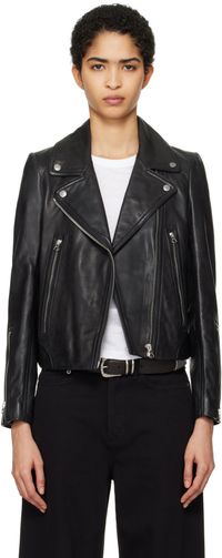 rag & bone Black Mack Leather Moto Jacket