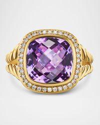 Albion Ring with Gemstones and Diamonds in 18K Gold, 11mm