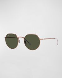 Men's RB3565 Jack Round Metal Sunglasses, 55MM