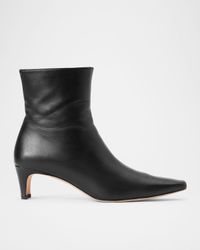 Wally Leather Square-Toe Ankle Booties