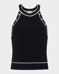 Rosemary High-Neck Button Tank Top