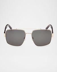 Men's MW0008M Metal Double-Bridge Square Sunglasses