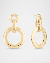 14K Yellow Gold Large Moveable Loop Hoop Earrings