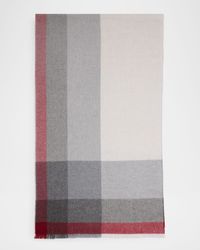 Men's Uneven Plaid Wool-Cashmere Scarf