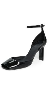 Courrèges Peep Toe 80 Vinyl Pumps Black 37