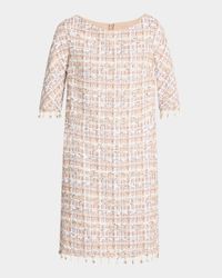 Safari Tweed Beaded-Fringe Dress