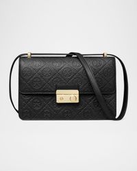 T-Monogram Pebble Leather Shoulder Bag