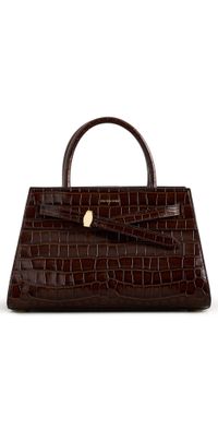 Veronica Beard Croc Embossed Veronica Beard Dash Bag Chestnut One Size