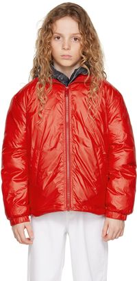 Diesel Kids Red Zipped Puffer Jacket