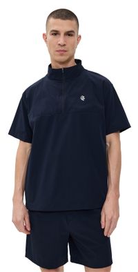 Quiet Golf Monogram Shell Shirt Navy L