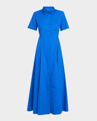 Nicole Side-Slit Cotton Maxi Shirtdress