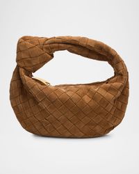 Jodie Knot-Embellished Suede Top-Handle Bag
