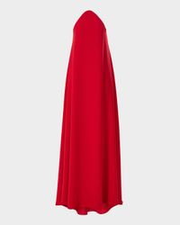 Strapless Curved Neckline Fluid Gown