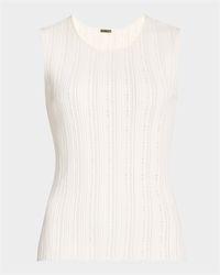 Pointelle Compact Jacquard Tank Top