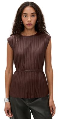 Proenza Schouler White Label Lyra Top in Faux Leather Oxblood 12