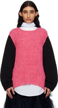 Comme des Garçons Homme Plus Black & Pink Crewneck Sweater