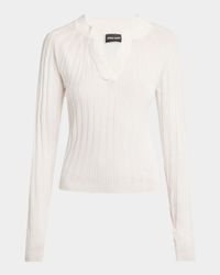 Ribbed Cashmere Silk Top