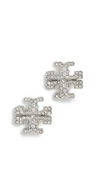 Tory Burch Icon Pavé Stud Earrings Tory Silver / Crystal One Size