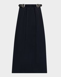 Belted Crop Straight-Leg Trousers