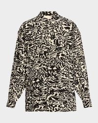 Soren Floral Silk Button-Front Shirt