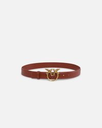 Pinko - Ceinture love birds en cuir 3cm - Taille 105 - Doré