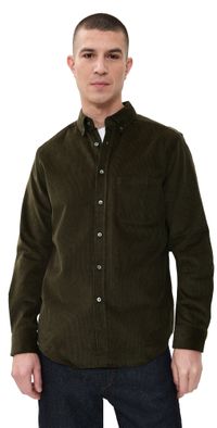 Portuguese Flannel Lobo 2.0 Corduroy Button Down Shirt Olive S