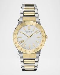 Ferragamo Sapphire Logo 41mm Two Tone Bracelet Watch