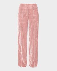 Fiona Velvet Straight-Leg Trousers