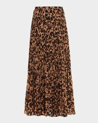 Torin Leopard Pleated Maxi Skirt