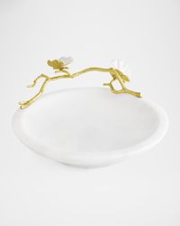 Butterfly Ginkgo White & Gold Trinket Dish