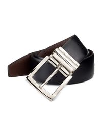 Men's COLLECTION Reversible Leather Belt - Black Brown - Size 44