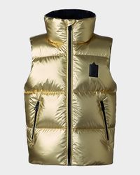 Kid's Charlee Metallic Puffer Vest, Size 4-6