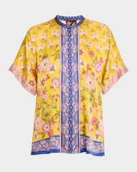 The Audrey Floral-Print Silk Charmeuse Tunic