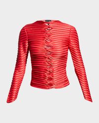 Striped Twist-Cutout Top