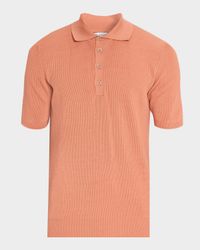 Men's Cotton Rib Polo Sweater