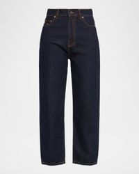 Straight-Leg Ankle Denim Trousers