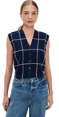 SIMKHAI Rozzi Vest Midnight Plaid L