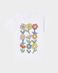 Girl's Stella Lettering Flowers Short-Sleeve T-Shirt, Size 4-8