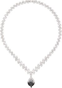 Ottolinger Silver & Black Diamond Dip Necklace